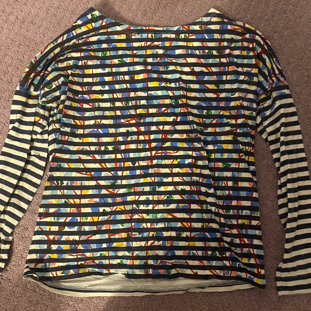 J crew long sleeve t shirt. Colorful striped and floral!!